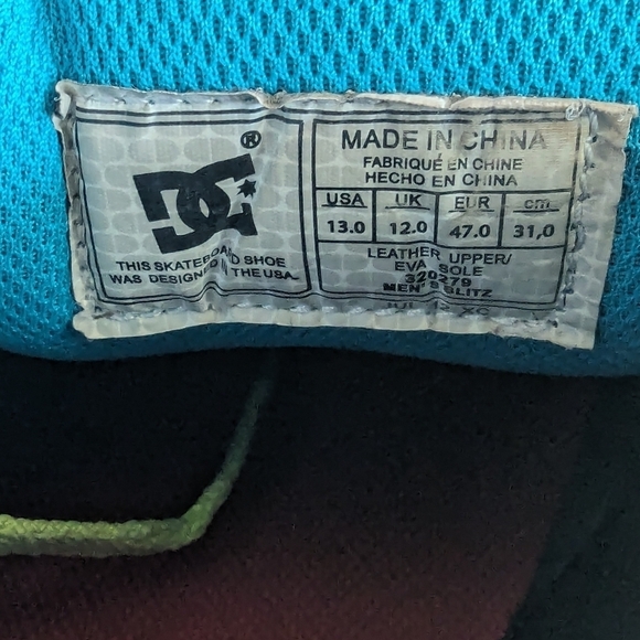 Vintage Y2K chunky DC Men's Pure Tx Shoe, black/multi, Size 13 - Picture 5 of 14